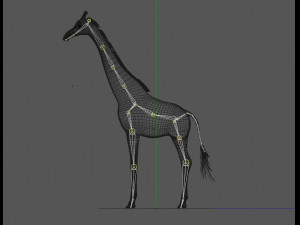 giraffe rigged animal low poly Modello 3D