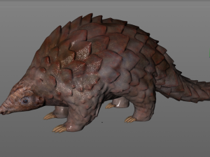 pangolin rigged low poly animal Modèle 3D