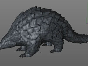 pangolin rigged low poly animal 3D Model