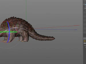 pangolin rigged low poly animal 3D Model