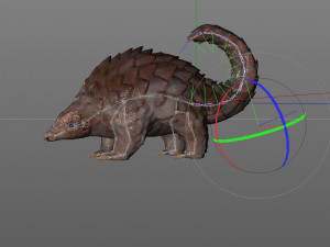 pangolin rigged low poly animal Modèle 3D