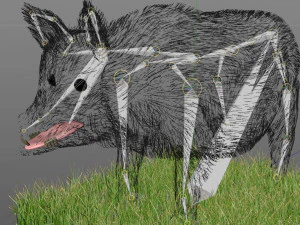 pembe domuz kılı k&uuml;rk hileli d&uuml;ş&uuml;k poli hayvan 3D Model