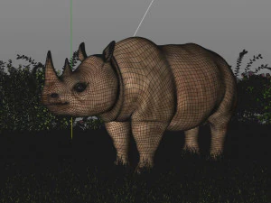 rhinoceros rigged low poly animal 3D Model