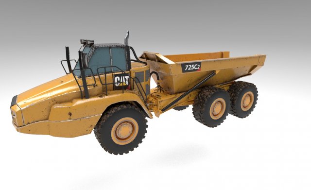 725c2 three axle articulated truck low quality 3Dモデル .c4d .max .obj .3ds .fbx .stl .blend 