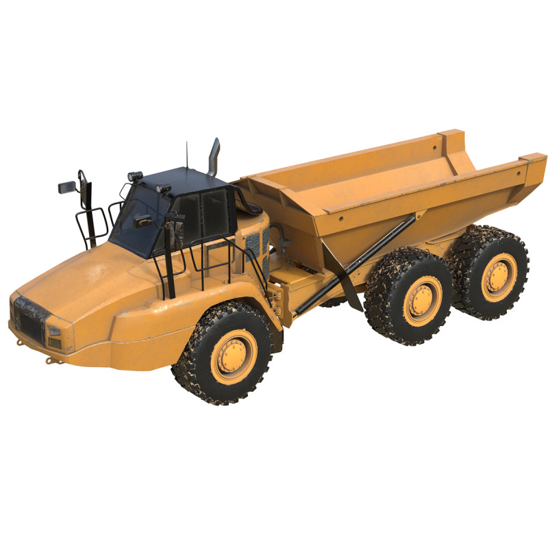 725c2 drie-assige gelede vrachtwagen lage kwaliteit 3D Model .c4d .max .obj .3ds .fbx .stl .blend 