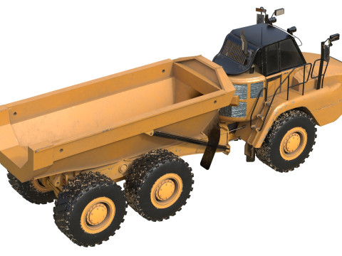 725c2 drie-assige gelede vrachtwagen lage kwaliteit 3D Model