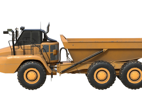 725c2 drie-assige gelede vrachtwagen lage kwaliteit 3D Model