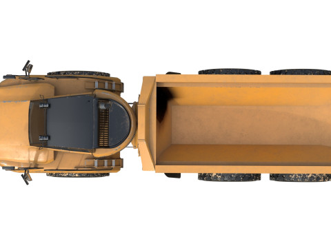 725c2 drie-assige gelede vrachtwagen lage kwaliteit 3D Model
