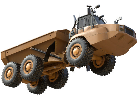 725c2 drie-assige gelede vrachtwagen lage kwaliteit 3D Model