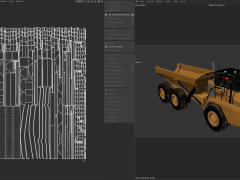 725c2 drie-assige gelede vrachtwagen lage kwaliteit 3D Model
