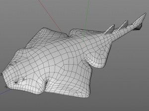 angel shark low poly fish Modèle 3D