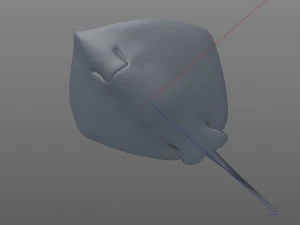 batoidea ray fish low poly 3D Model
