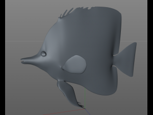 copper band butterfly fish low poly 3D Model