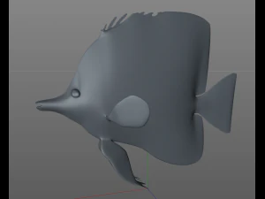 copper band butterfly fish low poly 3D Model