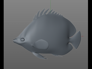 four eye butterfly fish low poly Modello 3D