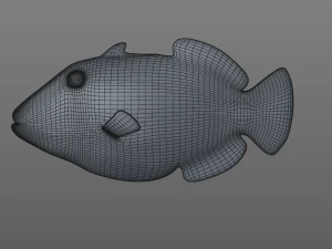clown trigger fish low poly 3D Model