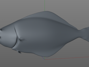 halibut flat fish low poly 3Dモデル
