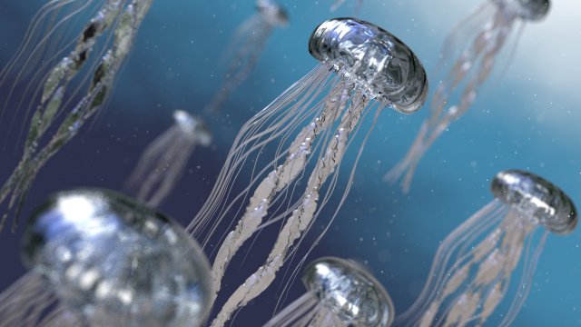 jelly fish high poly 3D Model .c4d .max .obj .3ds .fbx .stl .blend 