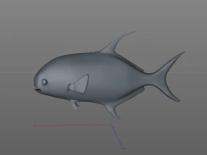 permit fish low poly 3D Model