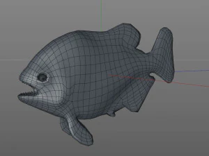 piranha fish low poly 3D Model