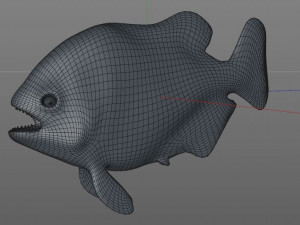 piranha fish low poly Model 3D