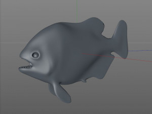 piranha fish low poly Model 3D