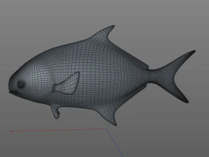 ikan bawal bintang low poly Model 3D