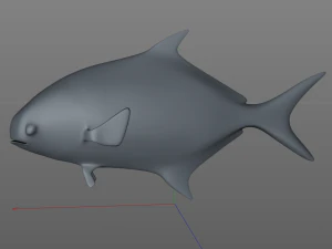 ikan bawal bintang low poly Model 3D