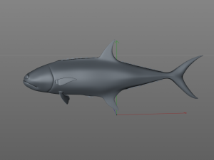 queenfish fish low poly 3Dモデル