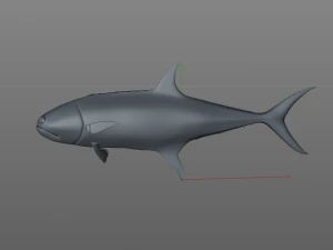 queenfish fish low poly 3D Model