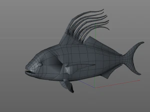 rooster fish low poly 3D Model