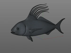 rooster fish low poly 3D Model