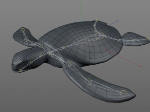 sea turtle rigged low poly Modelo 3D