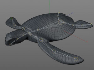 sea turtle rigged low poly Modelo 3D