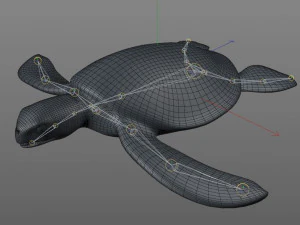 sea turtle rigged low poly 3D Model
