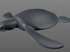 sea turtle rigged low poly Modelo 3D
