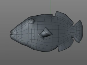 undulate trigger fish low poly 3D Model