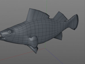 yellow perch fish low poly 3D Model