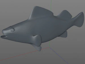 yellow perch fish low poly 3D Model