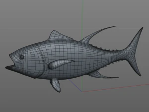 yellow fin tuna fish low poly 3D Model