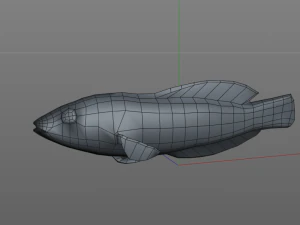 yellow head wrasse fish low poly 3D Model
