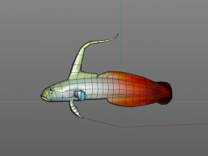red fire goby fish low poly 3D Model