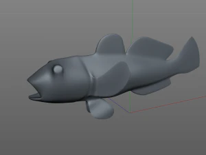 round goby fish low poly 3D Model