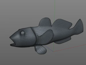 round goby fish low poly 3D Model