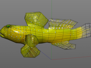 yellow watchman goby fish low poly 3D 모델