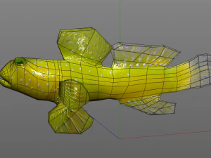 yellow watchman goby fish low poly 3D Model