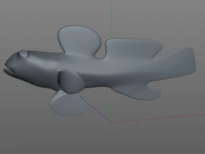 yellow watchman goby fish low poly 3D Model