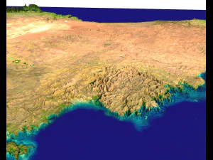 ऑस्ट्रेलिया का 3डी मानचित्र 3D मॉडल