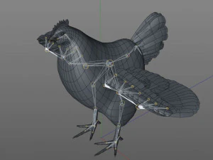chicken hen pbr bird rigged low poly 3D Model