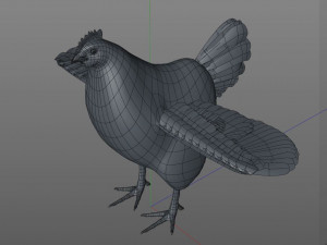 chicken hen pbr bird rigged low poly 3D Model